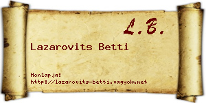 Lazarovits Betti névjegykártya